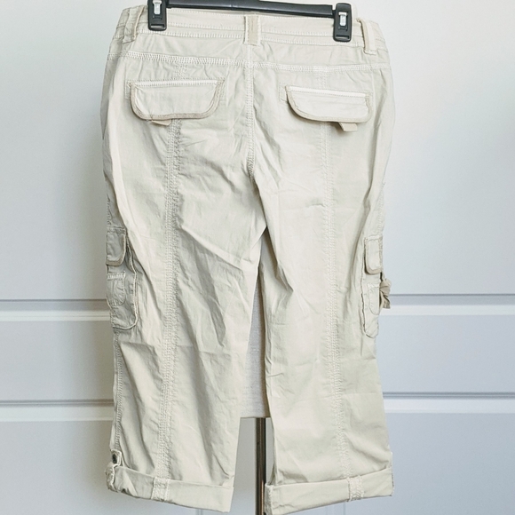 Marrakech Pants Capri Stretch Poplin Cargo Convertible Lightweight Ecru 30 NWT - Picture 8 of 13